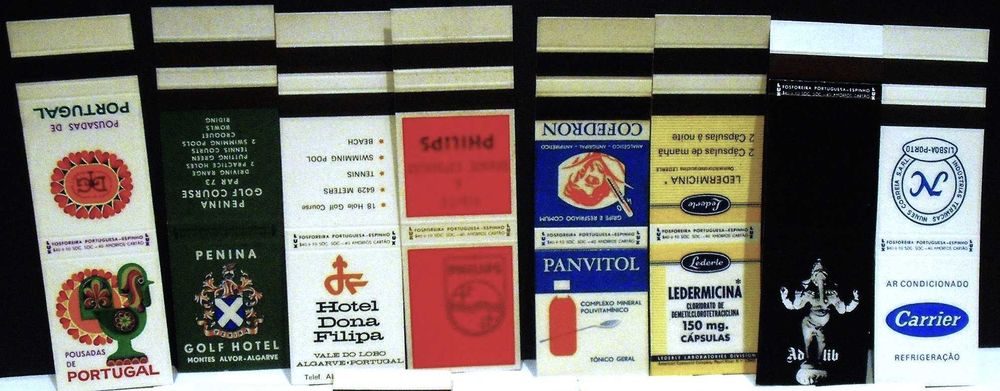 8 Carteiras de fósforos antigas anos 60