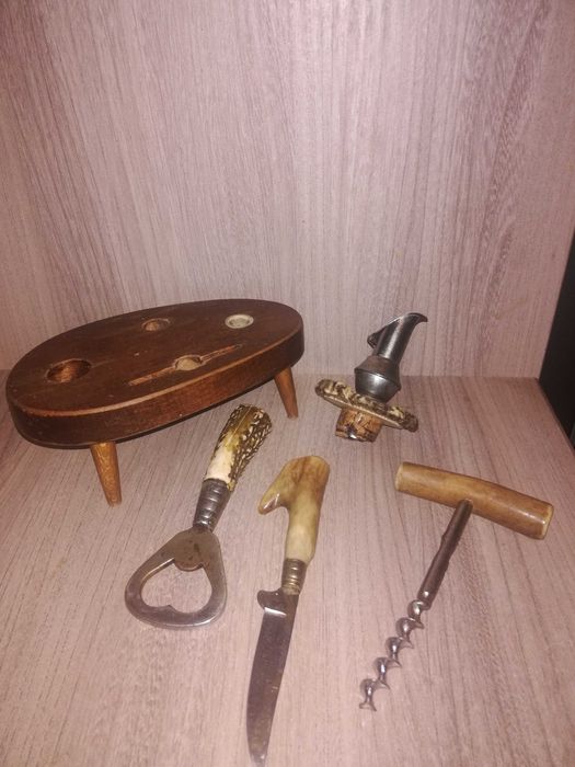 Myśliwski zestaw PRL i Kinkiet z poroża