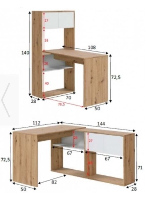 Secretária/mesa de escritório modular