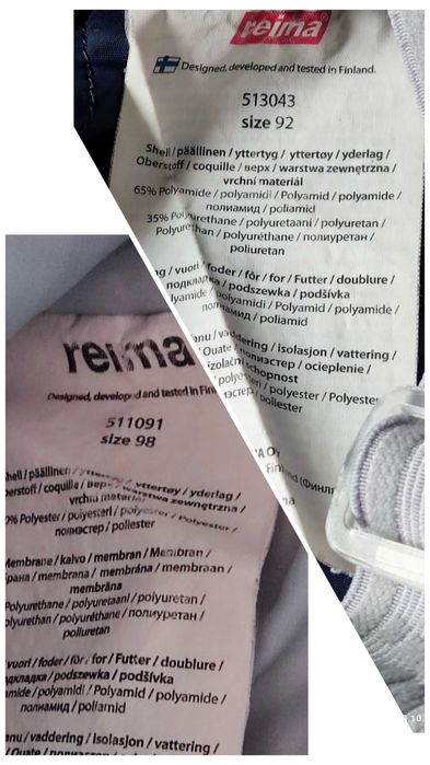 Kombinezon zimowy częściowy Reima 98 (kurtka 98, spodnie 92).