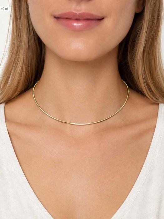Elegancki złoty łańcuszek TAŚMA TASIEMKA ZŁOTO p.585 45 cm N014
