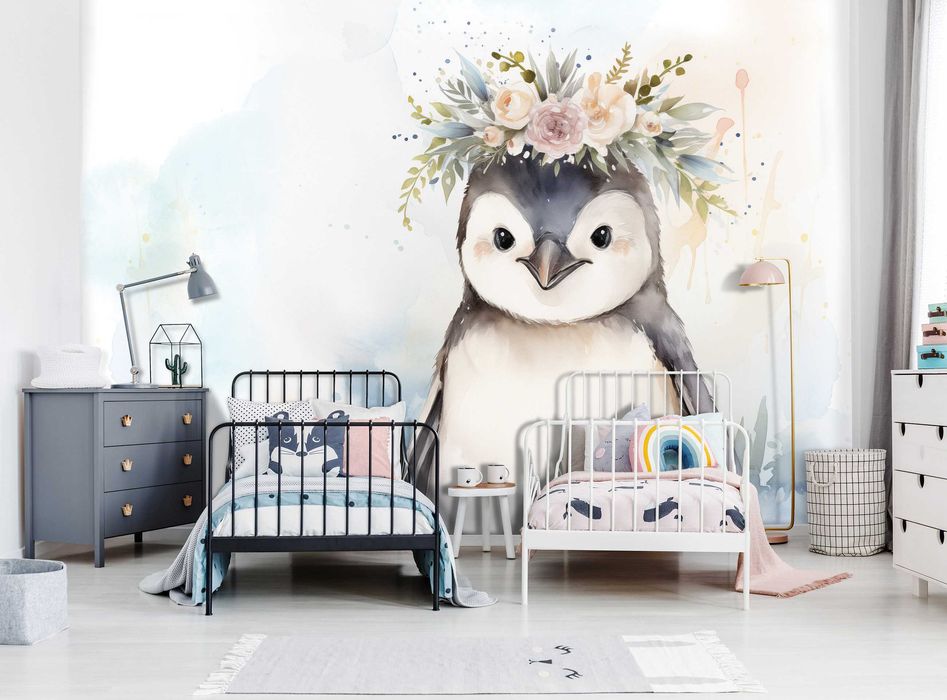 Fototapeta Dla Dzieci Pingwinek Zima Bajki 3D Twój Rozmiar + KLEJ