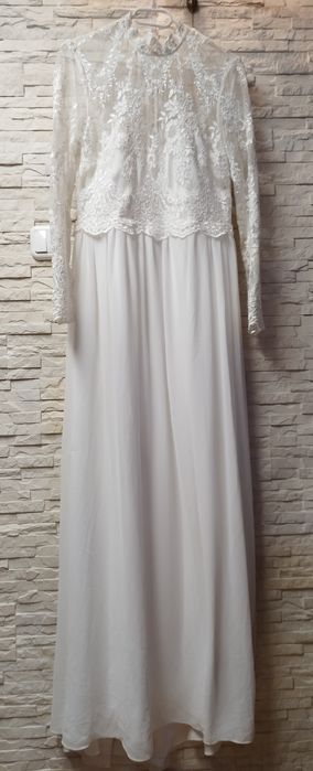 ?Sukienka,suknia,ślubna,ślub Boho 38/40 M/L,długi rękaw,etno