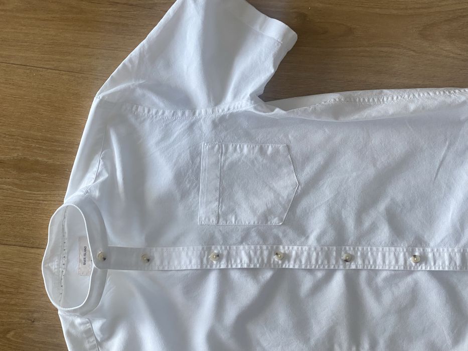River Island S koszula biała klasyczna stójka krótki rękaw