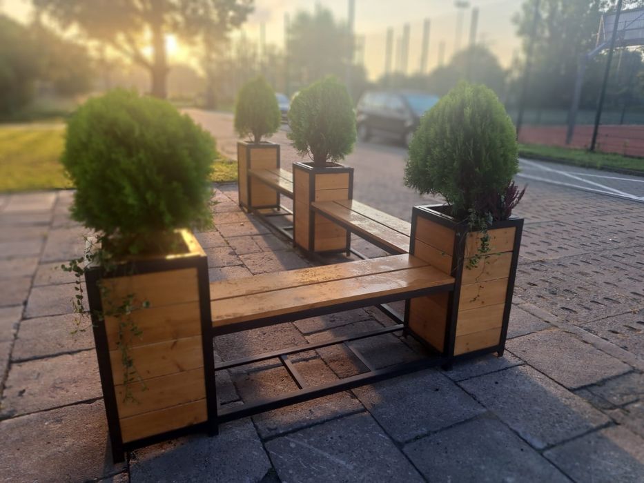 Ławka ogrodowa/parkowa/tarasową , z donicami !