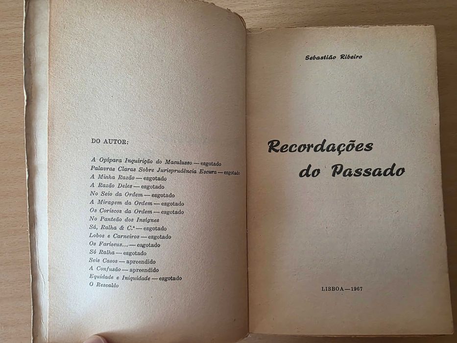 Livro "Recordações do Passado" de Sebastião Ribeiro