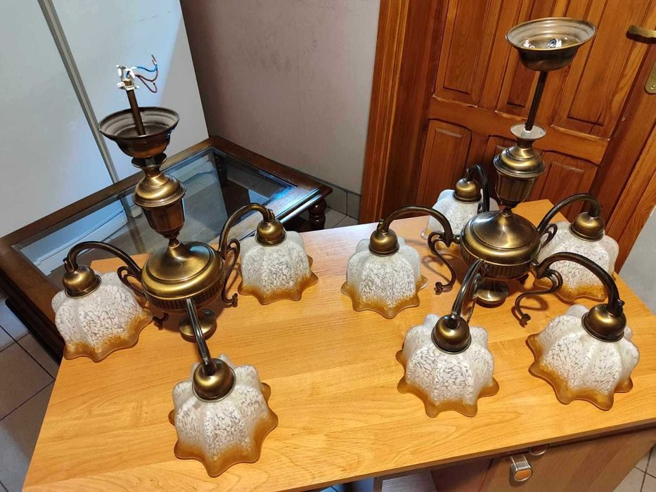 Żyrandol 5 żarówek oraz 3 żarówki