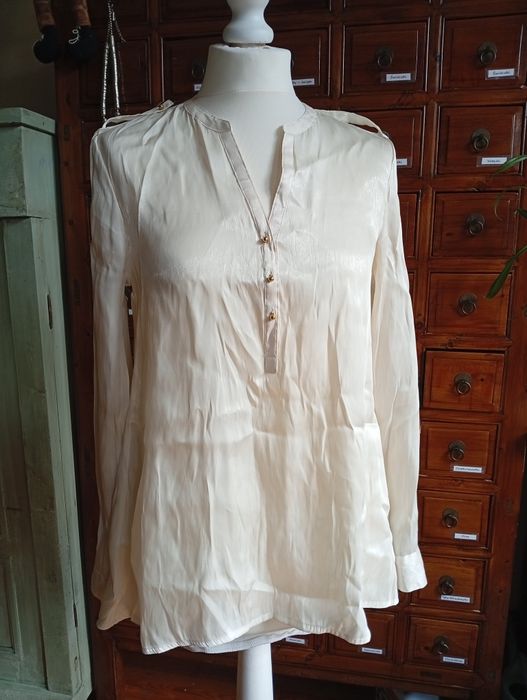 Elegancka bluzka z długim rękawem, H&M ecru