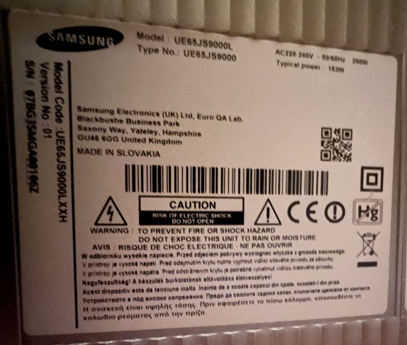 Samsung UE65JS9000L okulary 3D stacja dokująca