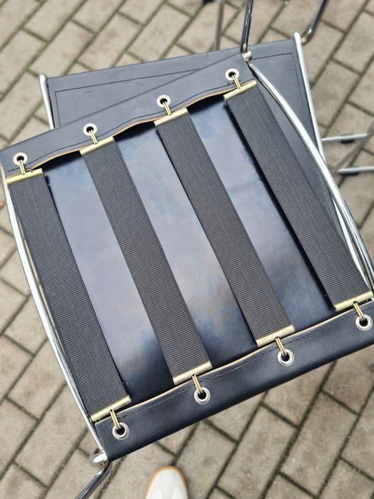 Krzesło w chromie proj.G. Belotti,Wochy lata 80,mid century,Bauhaus