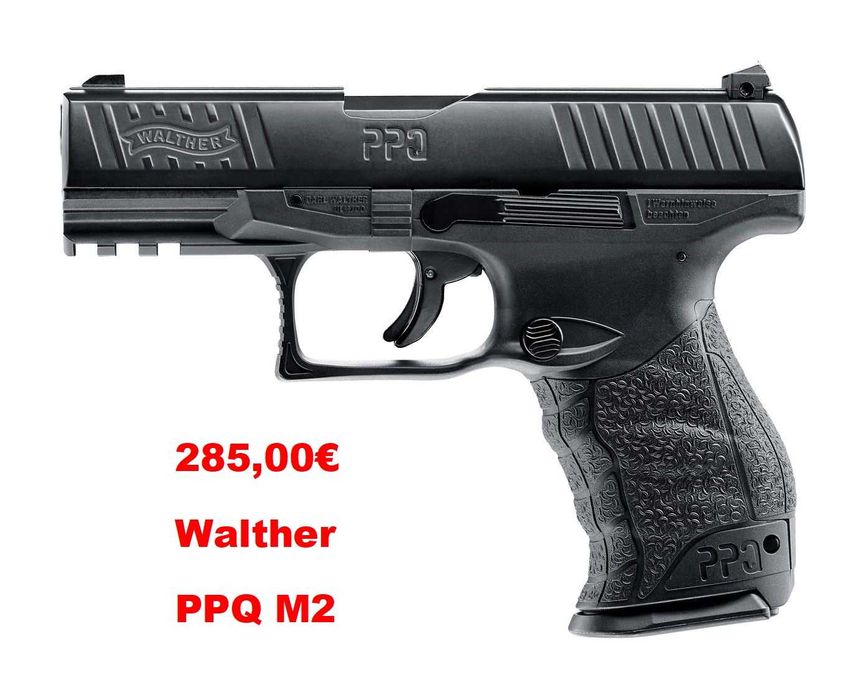Pistola Pressão de ar CO2 WALTHER PPQ M2+WALTHER Q5 MATCH chumbo 4.5mm