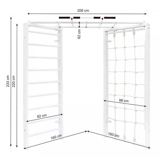 Drewniana drabinka gimnastyczna Karussell Plus + ścianka wspinaczkowa