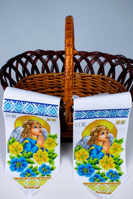 Заготовка під вишивку: Великодній бант на кошик (Габардин) + Підбір