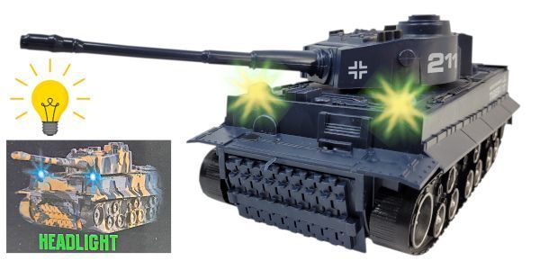 Czołg Na Radio Tygrys R/C Zdalnie Sterowany ze Świecącymi Reflektorami