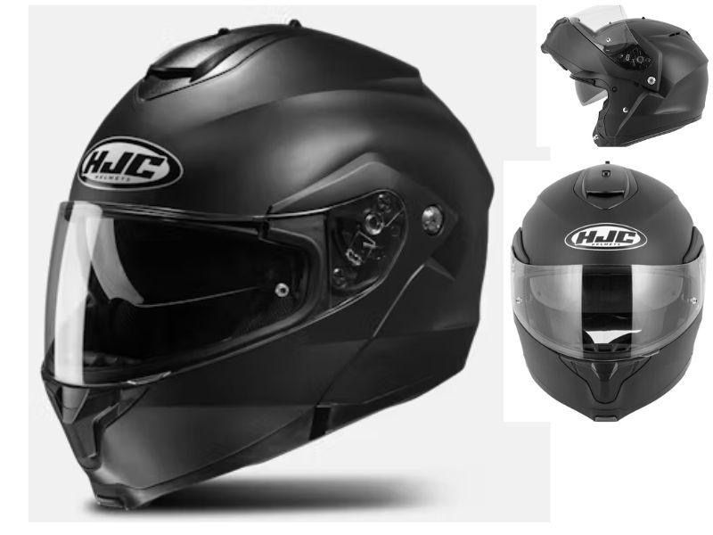 Kask motocyklowy szczekowy HJC C91N rozmiar XXL, Czarny Matt, Blenda!