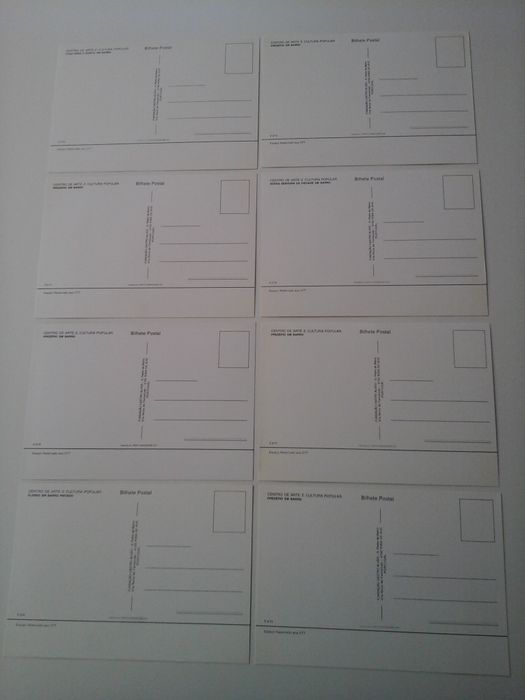 Conjunto de 8 postais da Fundação Castro Alves