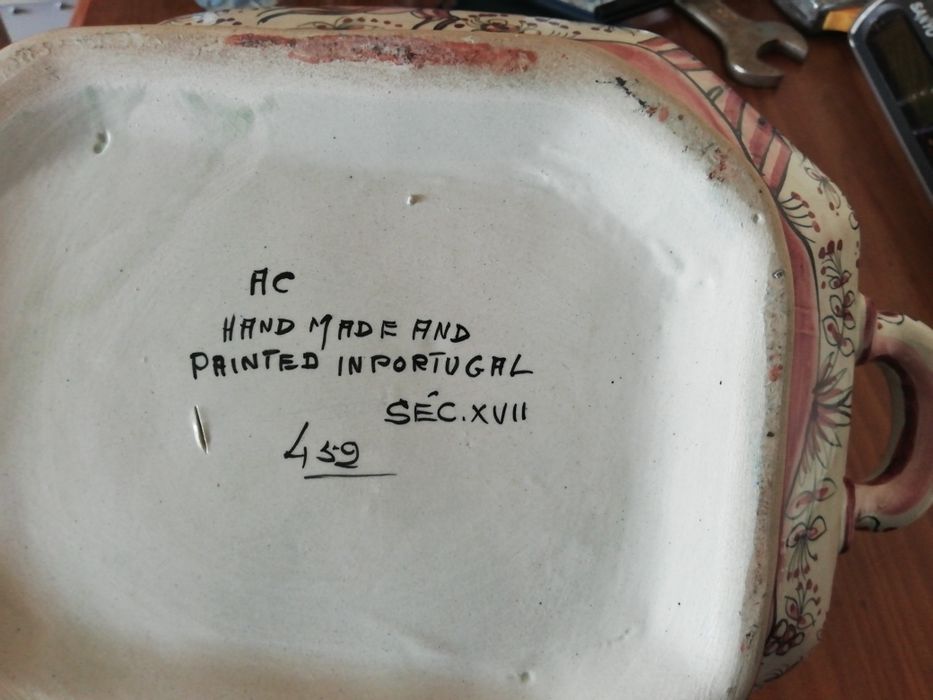 Terrina de louça pintada a mão para soupa ou decorativa