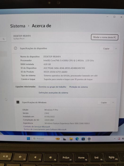 Microsoft Surface Pro 4 i5 / 4GB / 128GB LER DESCRIÇÃO