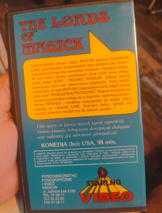 VHS- Czarnoksiężnik (1989) - Starling Video Mega unikat