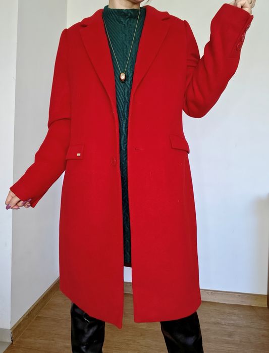 Płaszcz Monnari 40 wełna wełniany midi długi elegancki klasyczny nowy