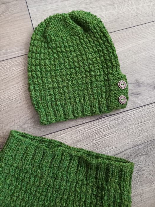 Komplet ręcznie robiony - czapka I komin handmade