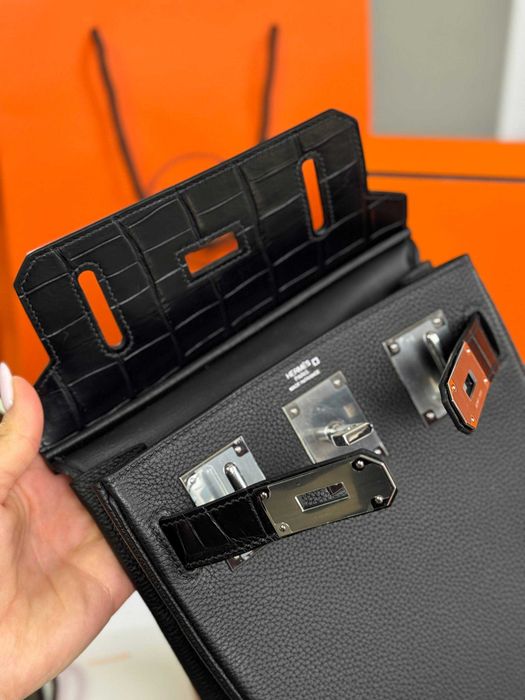 Слинг Hermes плечевая сумка Эрме бананка натуральная кожа крокодила Ерме мужская сумка c929