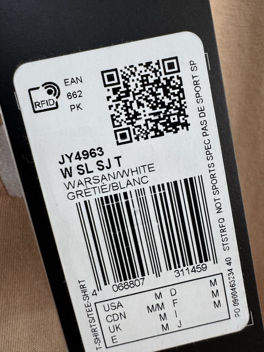 Adidas Nowa Bawełniana Bluzka Damska Beżowa M