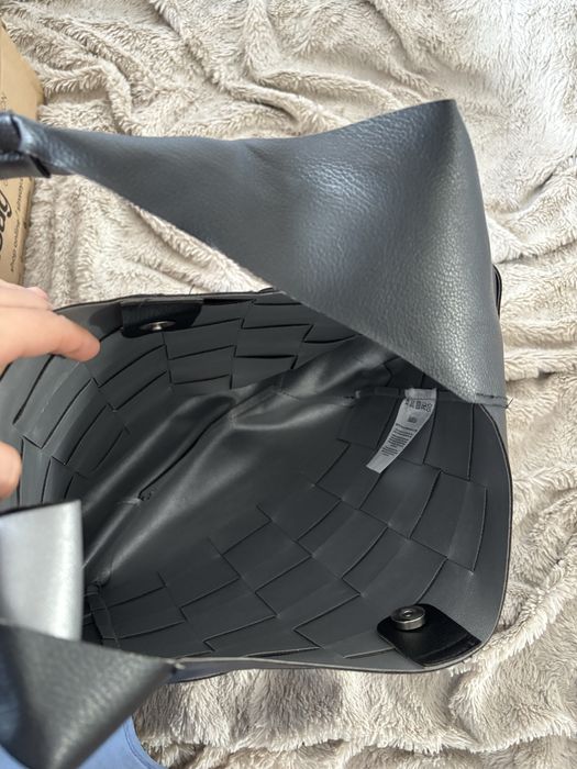 Czarna torebka torba worek hobo shopper zakupowa na zakupy duża