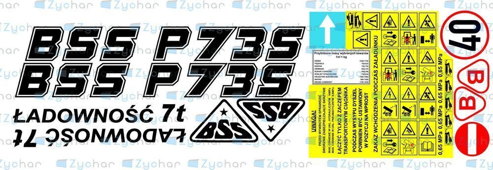 Naklejki przyczepa Brandys BSS P73S KOLOR BIAŁY