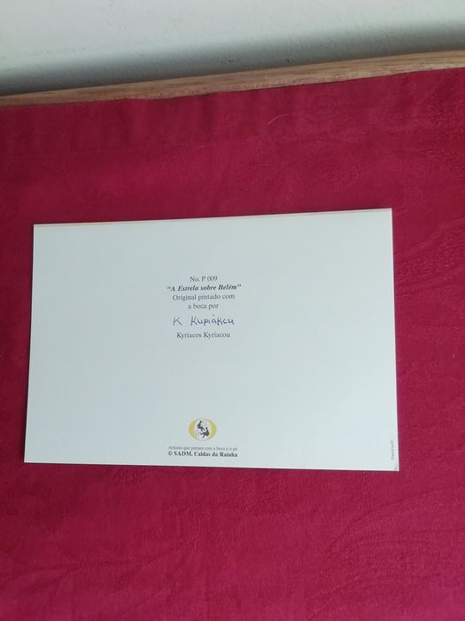 Postal de Natal, pintado com a boca