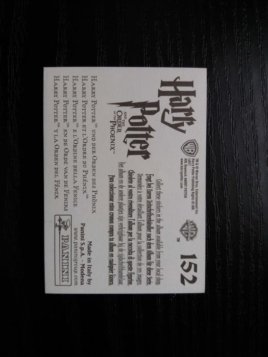 Naklejka Harry Potter do albumu Panini Harry Potter i Zakon Feniksa