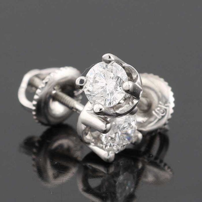 Złote kolczyki z brylantami 0.80ct białe złoto 18K