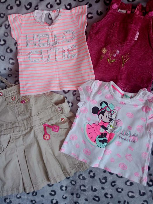 Zestaw 4szt dla dziewczynki r74, koszulki, sukienki