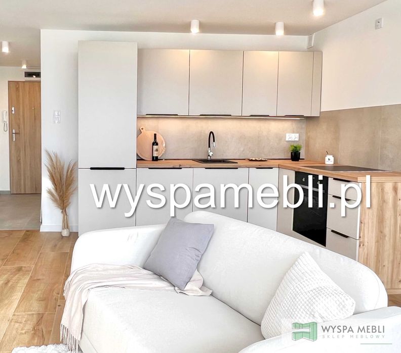 NOWA kuchnia 280+60 każdy wymiar kaszmir czarny meble kuchenne wyspa