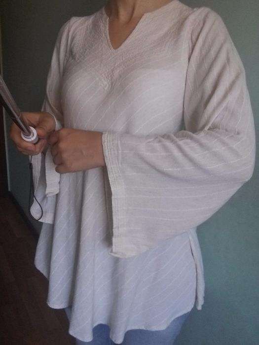 Túnica de algodão branca, boho ou medieval
