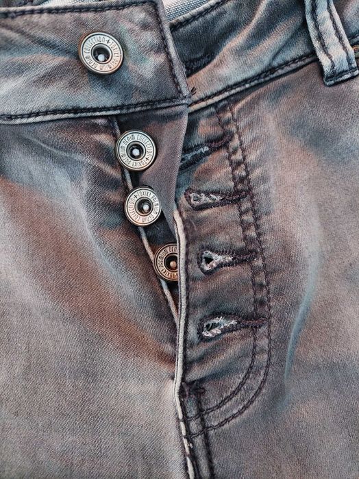 Spodnie jeansowe damskie toxik szare zwężane rozciągliwe rozmiar 38