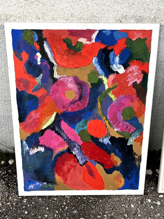 Pintura a óleo assinada e datada