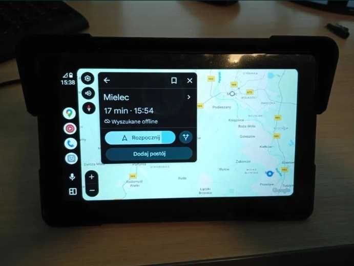 Carplay AndroidAuto Rejestrator 2 kamery motocykl nawigacja 7"
