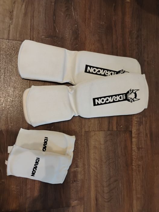 zestaw ochraniaczy MR DRAGON BIAŁE na piszczele i dlonie S mma boks