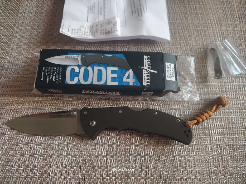 Nóż składany Cold Steel Code 4 Spear Point S35VN
