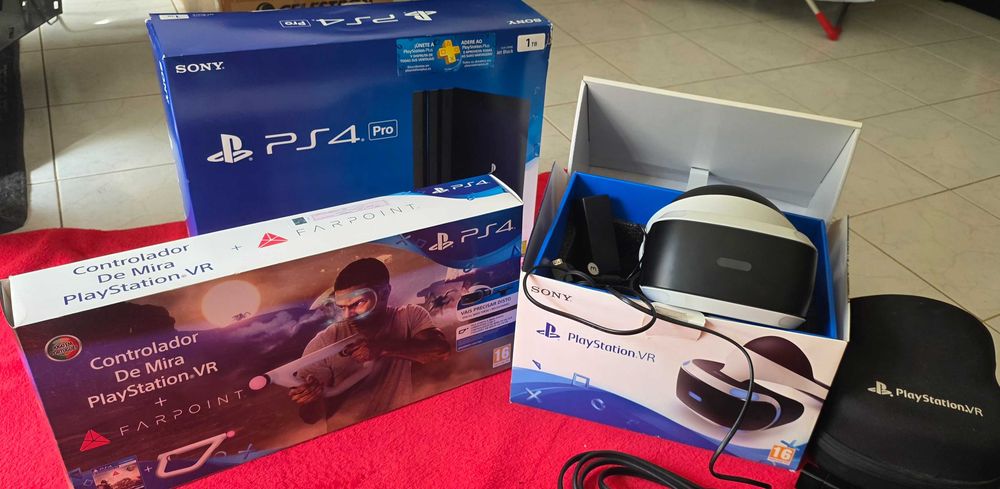 Pack PS4 Pro 1TB + PlayStation VR + Aim Controller + Farpoint – Completo