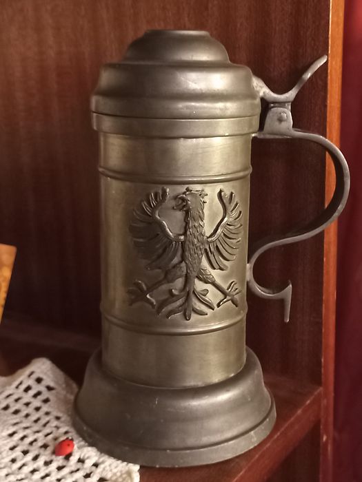 Caneca Alemã antiga para cerveja em estanho