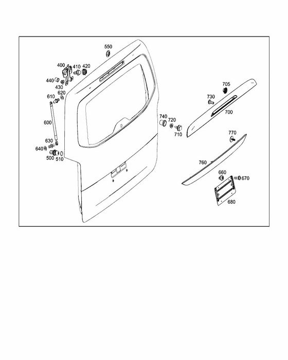 Tylny spojler nakładka klapy tył Mercedes Vito V klasa AMG W447 W448