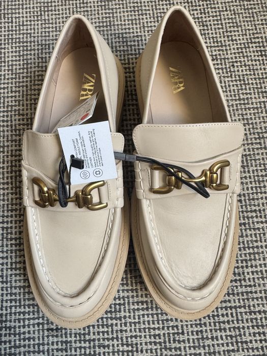 Нові шкіряні лофери туфлі Zara 38 розмір