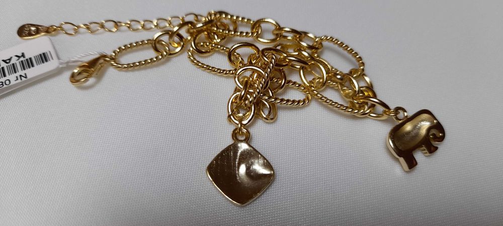 Bransoletka z przywieszkami srebro 925 pozłacane 17-20 cm