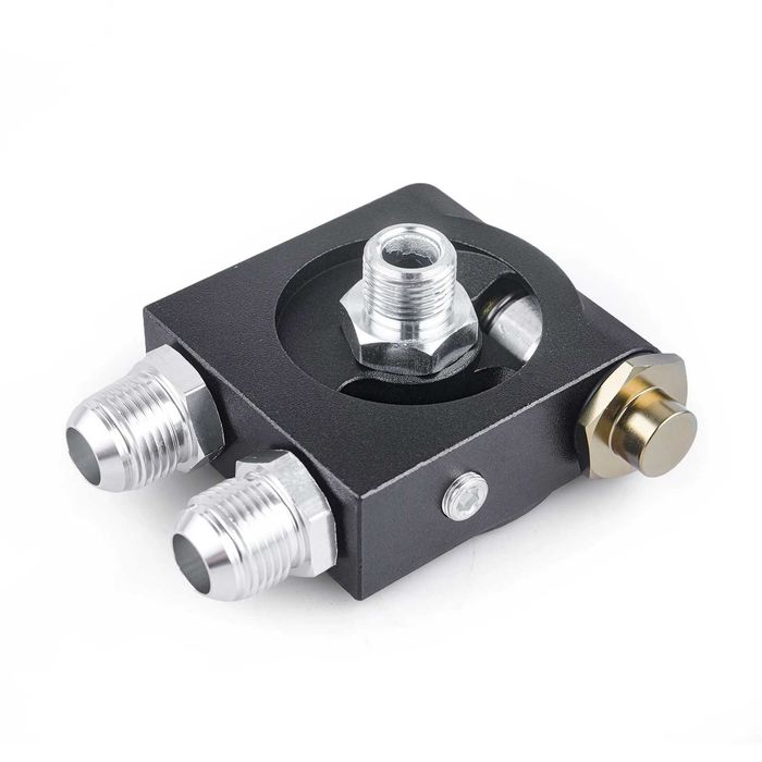 Bolacha Adaptação Radiador Óleo Universal + Termostato - Preto