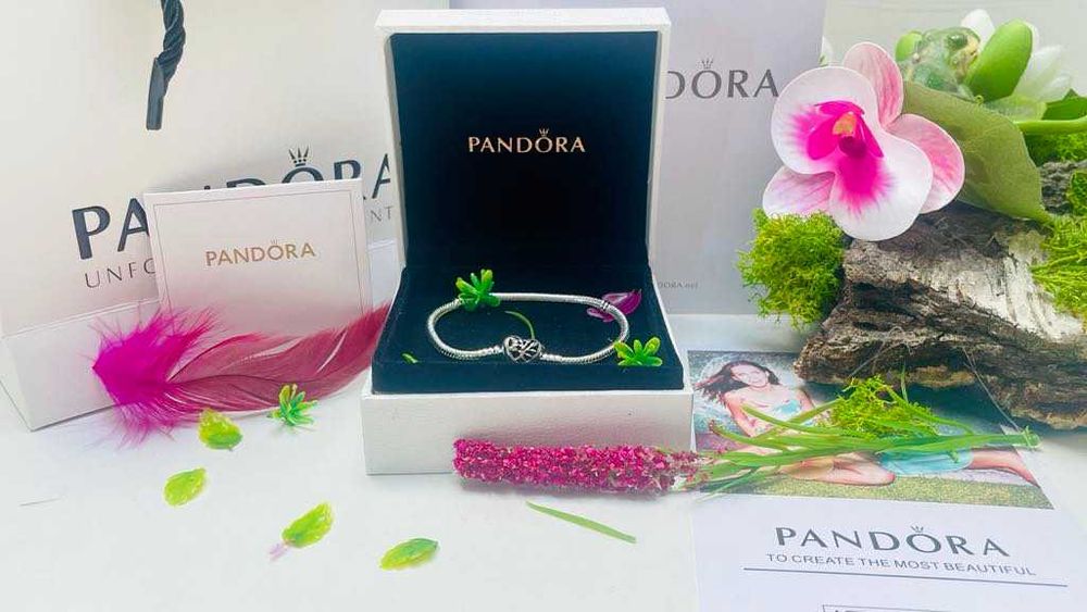 Bransoletka Pandora 18 cm srebro nowa 2 charmsy GRATIS pudełko Pandora