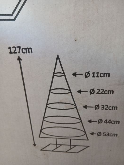 Arvore de natal em ferro preto com 1.27 x 53 cm
