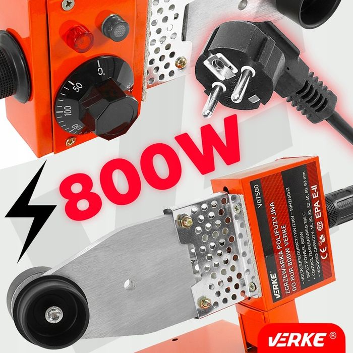 Zgrzewarka Polifuzyjna Do Zgrzewania Rur Pp Pcv 800w Mocna + Matryce Z