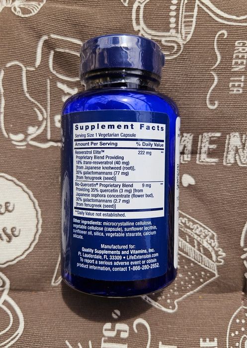 Life Extension оптимізований тпанс ресвератрол resveratrol elite